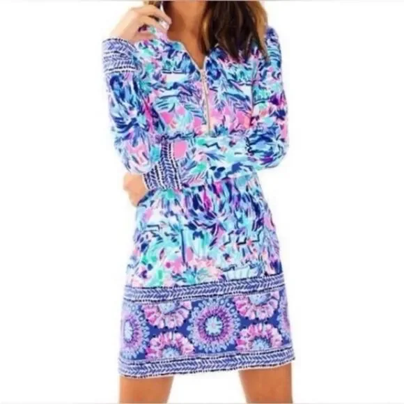Lilly Pulitzer Women's UPF 50+ Skipper Popover Terry Dress Cabana Cocktail XS - Picture 1 of 7